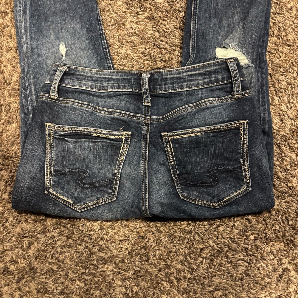Silver Jeans Dark Blue Skinny Crop Jeans